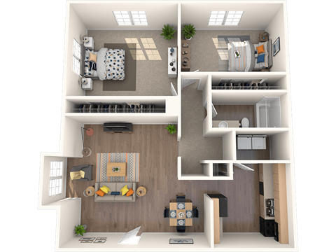 Derby Park Apartments 2b1b floor plans